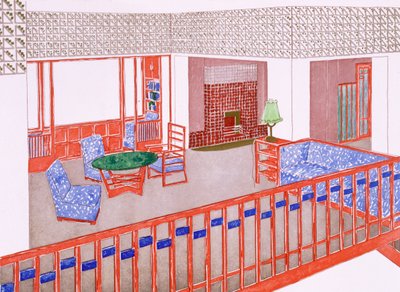 Olohuone, 1900-luvun alku tekijältä Leopold Bauer